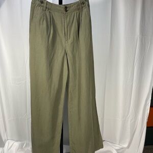 Madewell: The Harlow Olive Green Wide-Leg Pants. Soft and flowy drape!